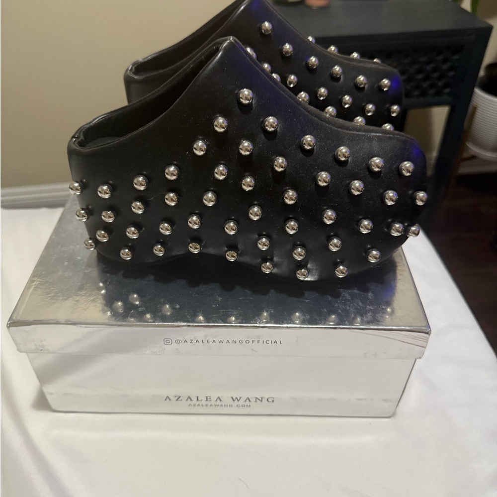 Azalea Wang Black Studded Women's Shoes